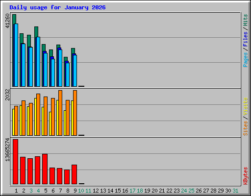 Daily usage for January 2026