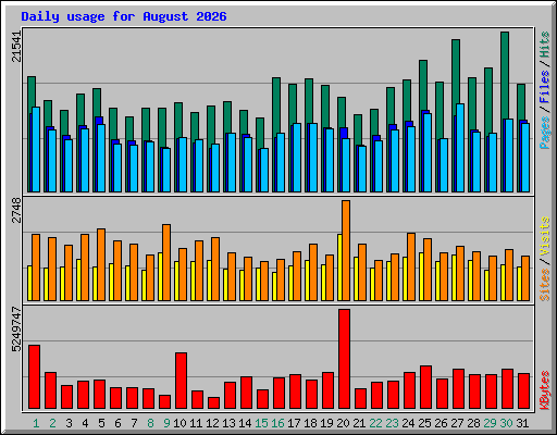 Daily usage for August 2026