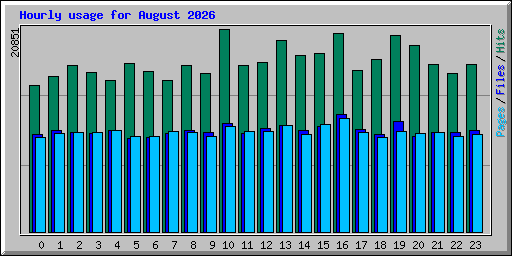 Hourly usage for August 2026